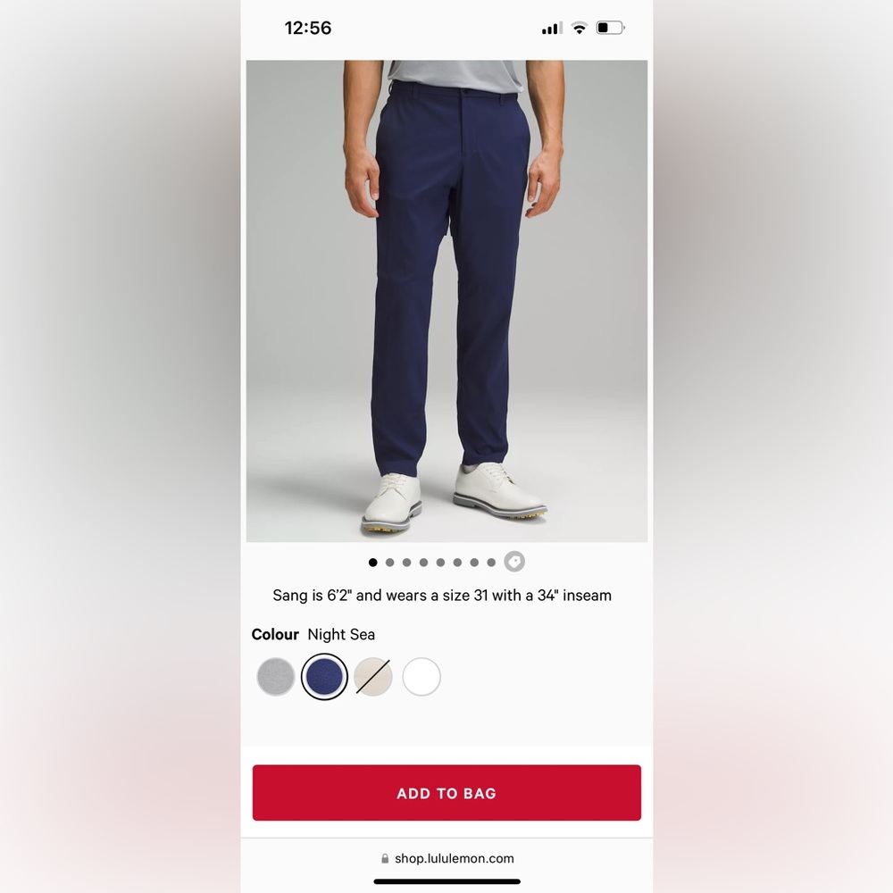 LULU LEMON 🍋 Stretch Nylon Classic-Tapered Golf Pant 32"/32